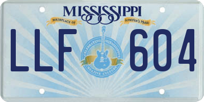 MS license plate LLF604