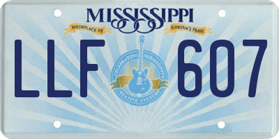 MS license plate LLF607
