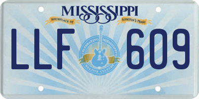 MS license plate LLF609