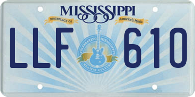 MS license plate LLF610