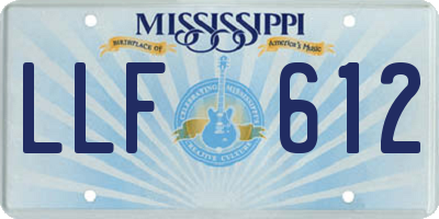 MS license plate LLF612