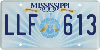 MS license plate LLF613