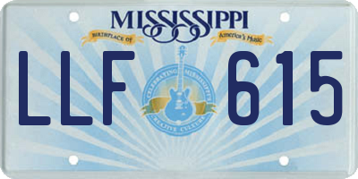 MS license plate LLF615