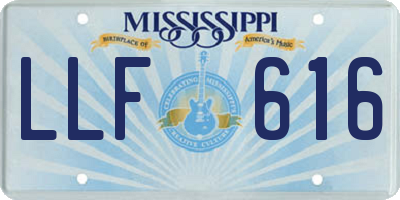 MS license plate LLF616