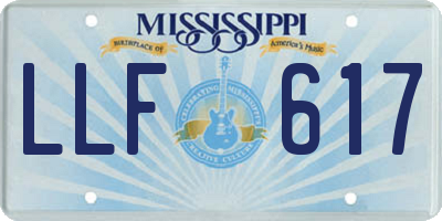 MS license plate LLF617
