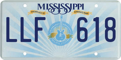 MS license plate LLF618