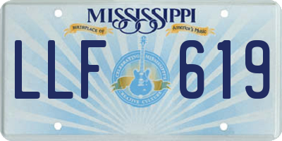 MS license plate LLF619