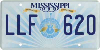 MS license plate LLF620