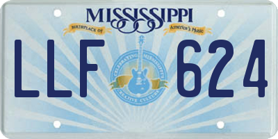 MS license plate LLF624