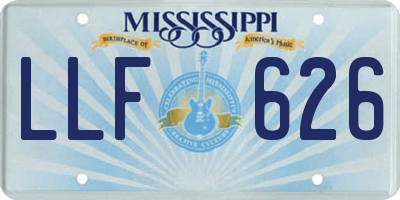 MS license plate LLF626