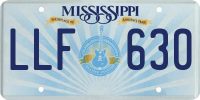 MS license plate LLF630
