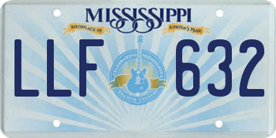 MS license plate LLF632
