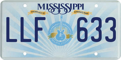 MS license plate LLF633