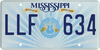 MS license plate LLF634