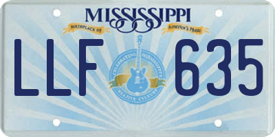 MS license plate LLF635