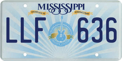 MS license plate LLF636