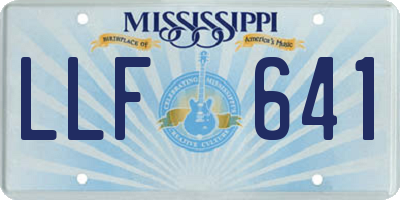 MS license plate LLF641