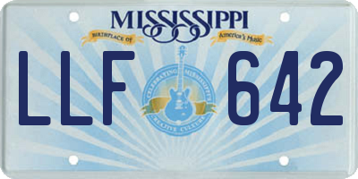 MS license plate LLF642