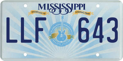 MS license plate LLF643