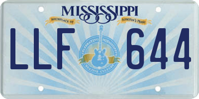 MS license plate LLF644
