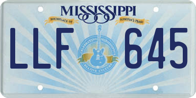 MS license plate LLF645