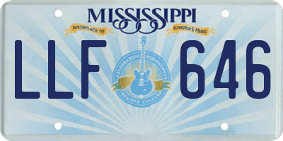 MS license plate LLF646