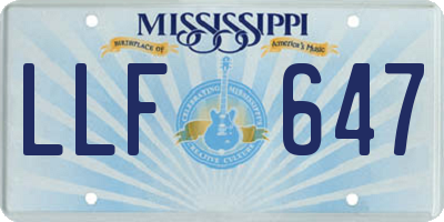MS license plate LLF647