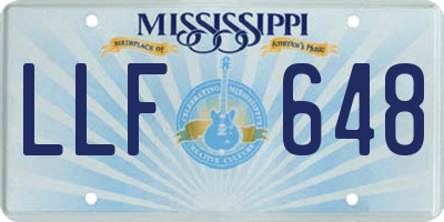 MS license plate LLF648