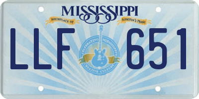 MS license plate LLF651