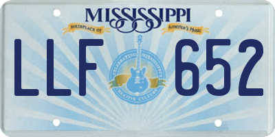 MS license plate LLF652
