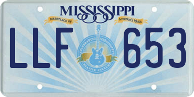 MS license plate LLF653
