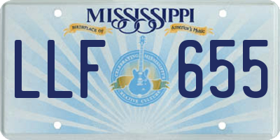 MS license plate LLF655