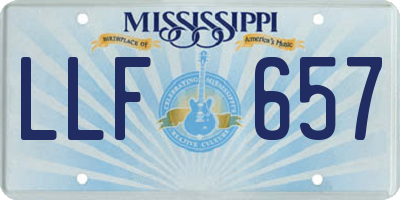MS license plate LLF657