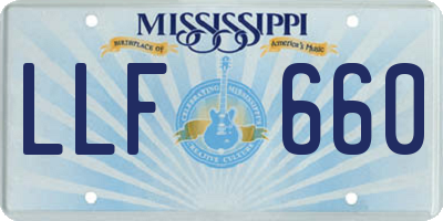 MS license plate LLF660