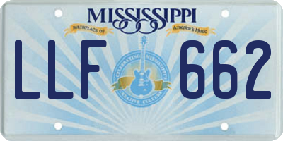 MS license plate LLF662