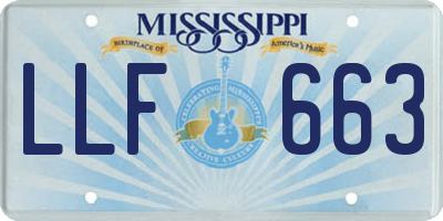 MS license plate LLF663
