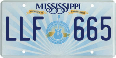 MS license plate LLF665