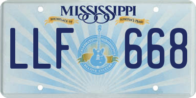 MS license plate LLF668