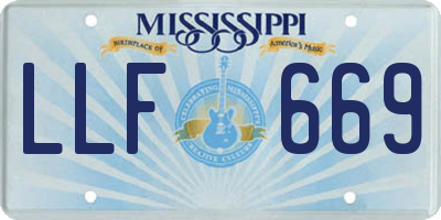MS license plate LLF669