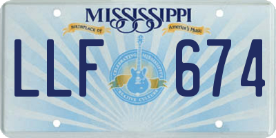 MS license plate LLF674