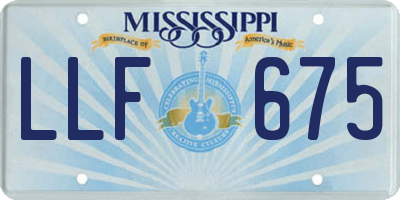 MS license plate LLF675