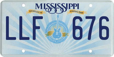 MS license plate LLF676