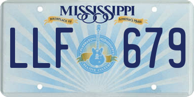 MS license plate LLF679