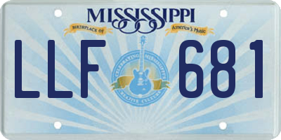 MS license plate LLF681
