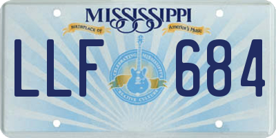 MS license plate LLF684