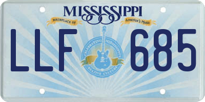MS license plate LLF685
