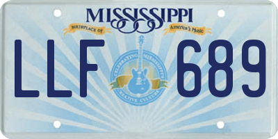 MS license plate LLF689