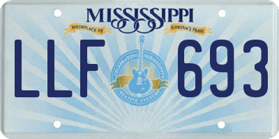 MS license plate LLF693