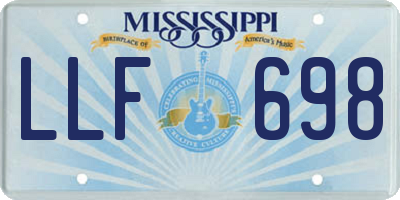 MS license plate LLF698