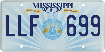 MS license plate LLF699